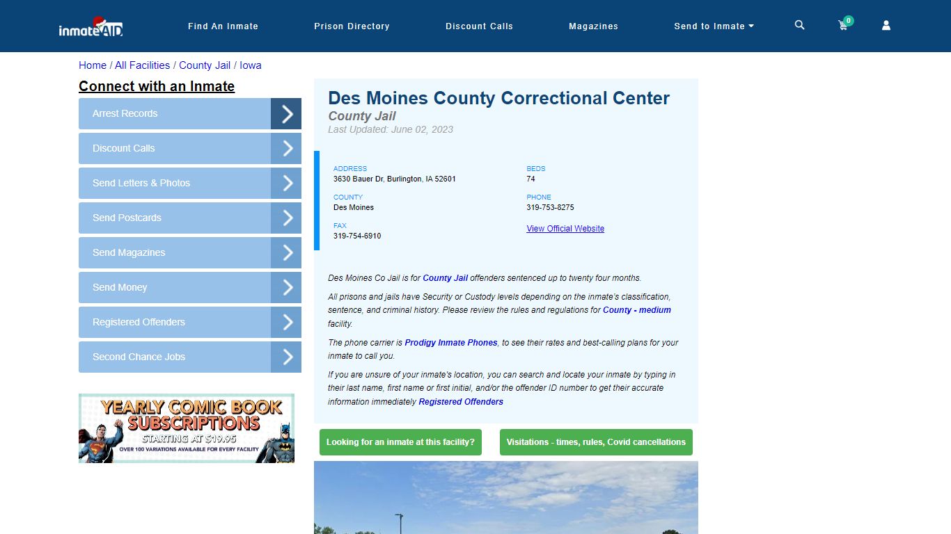 Des Moines County Correctional Center - Inmate Locator - Burlington, IA